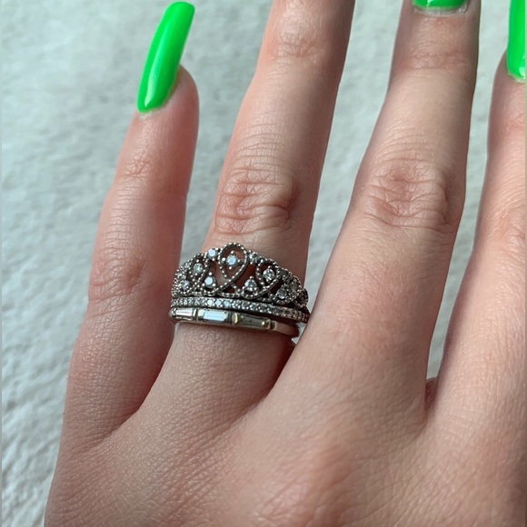 Preloved Emmy London Tiara Ring 1/3 ct tw Diamonds Sterling Silver